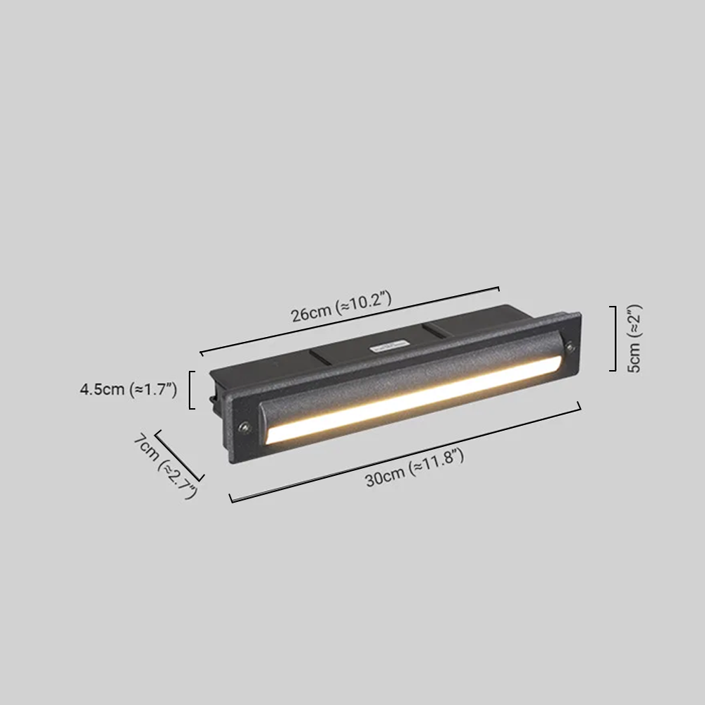 Modern Rectangular Outdoor Deck Step Light Dimension
