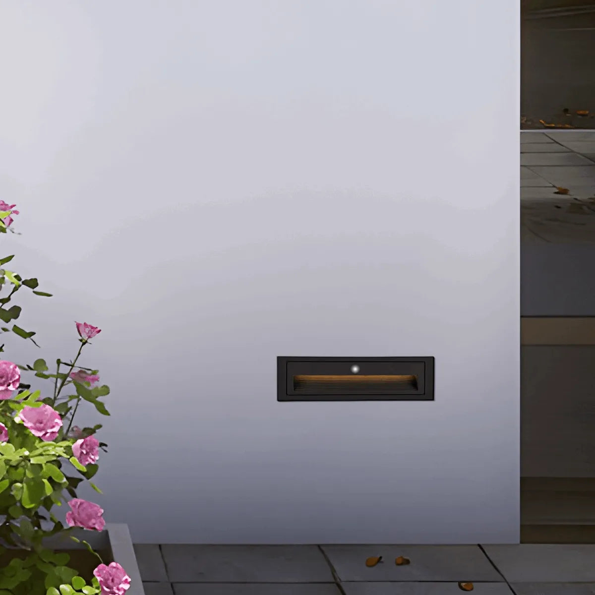 Modern LED Deck Step Light – Black Metal Waterproof Sensor Light for Stairs