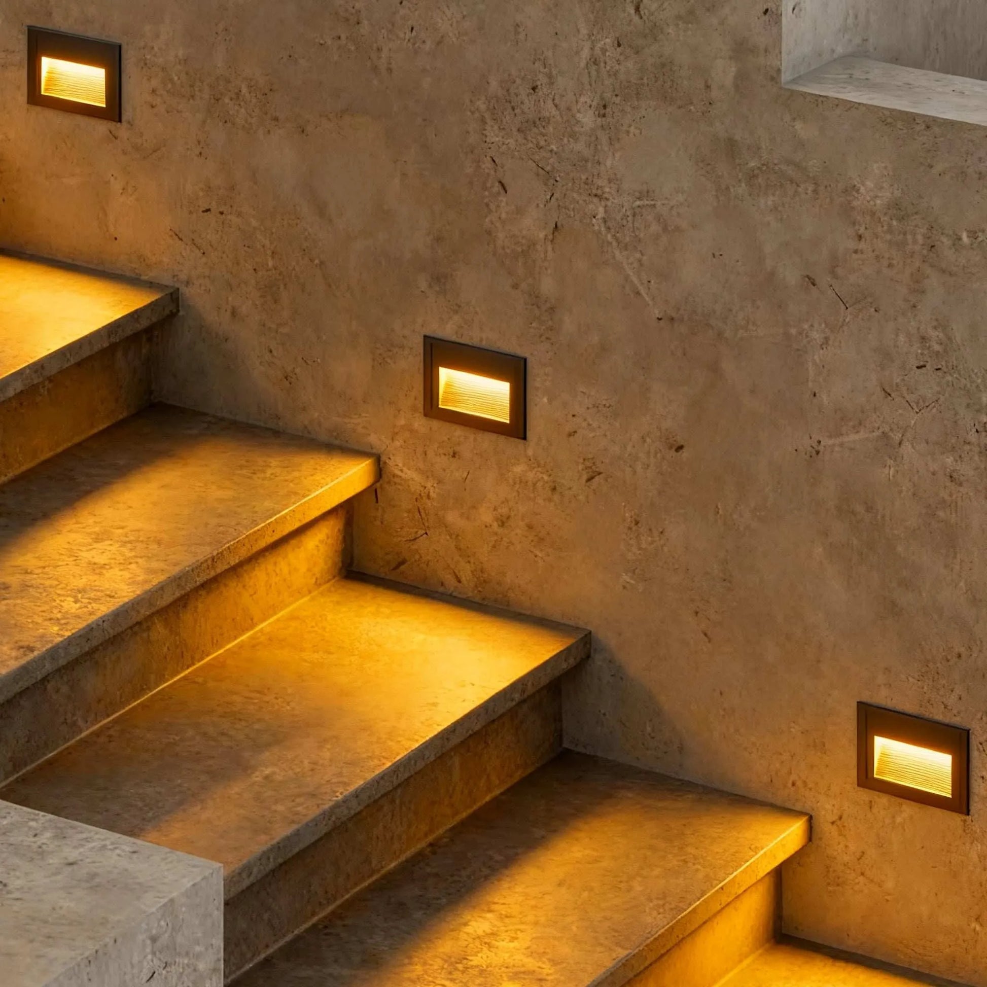 Modern LED Deck Step Light – Black Metal Waterproof Sensor Light for Stairs