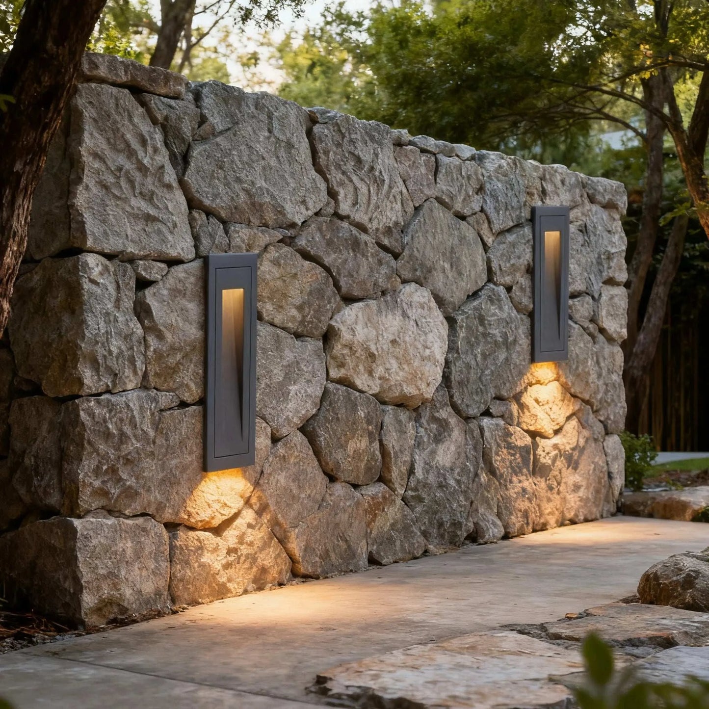 Modern LED Deck Step Light – Black Metal Waterproof Sensor Light for Stairs