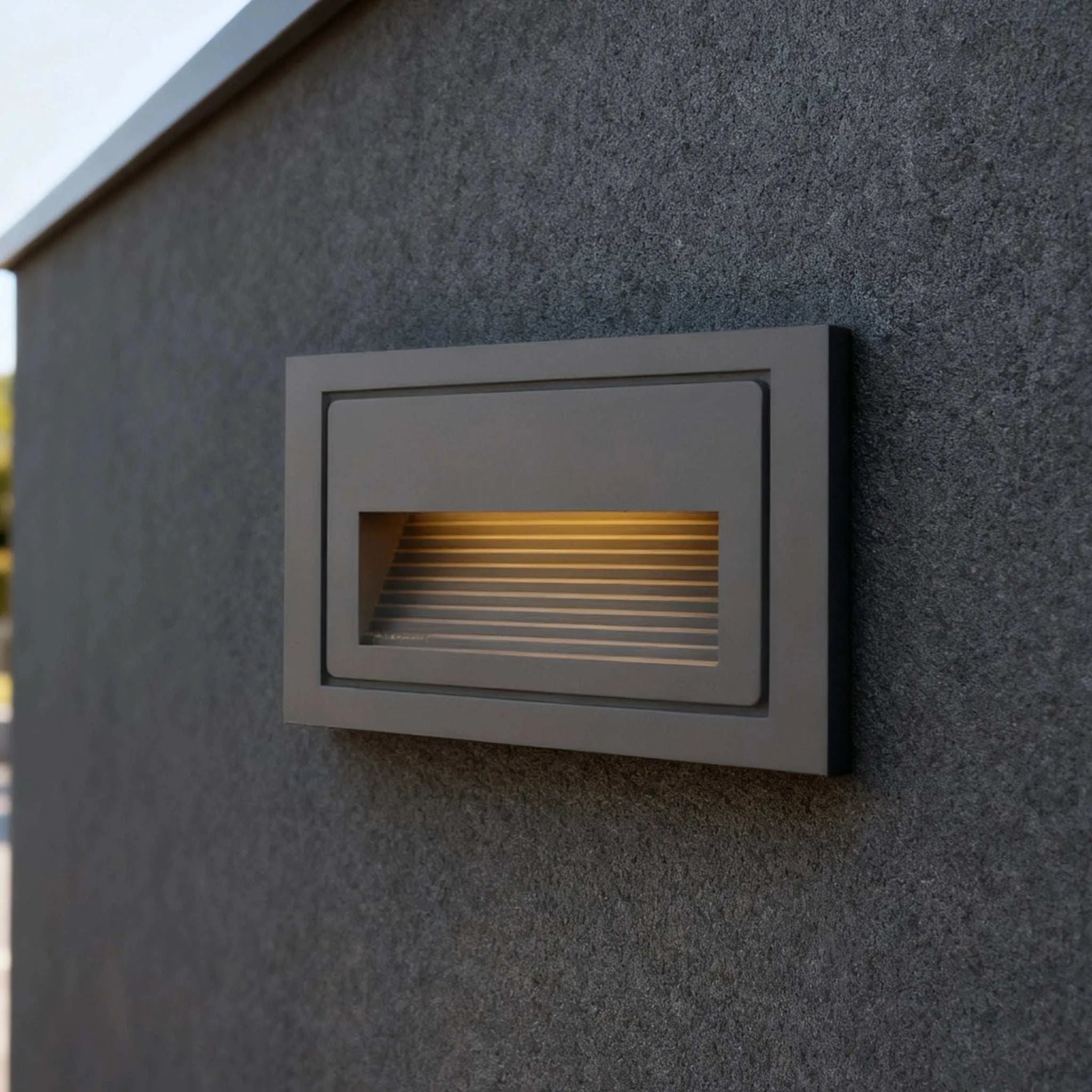 Modern LED Deck Step Light – Black Metal Waterproof Sensor Light for Stairs