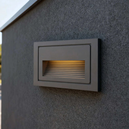 Modern LED Deck Step Light – Black Metal Waterproof Sensor Light for Stairs