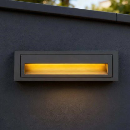 Modern LED Deck Step Light – Black Metal Waterproof Sensor Light for Stairs