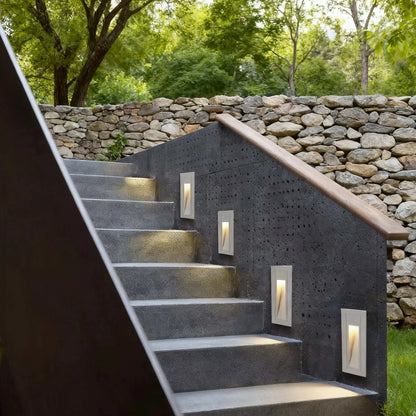 Modern LED Deck Step Light – Black Metal Waterproof Sensor Light for Stairs