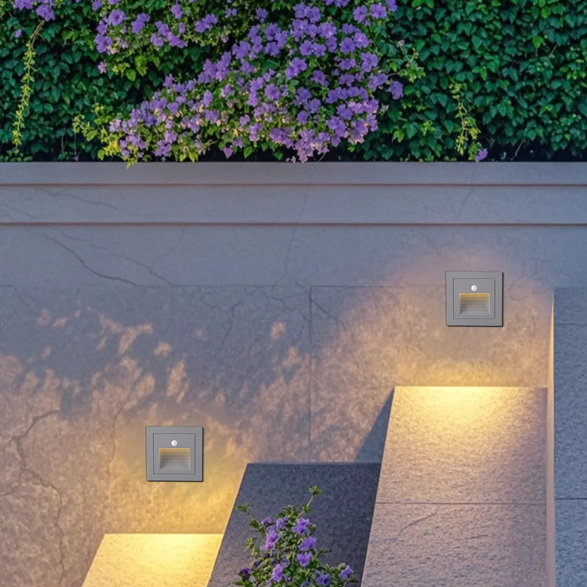 Modern LED Deck Step Light – Black Metal Waterproof Sensor Light for Stairs