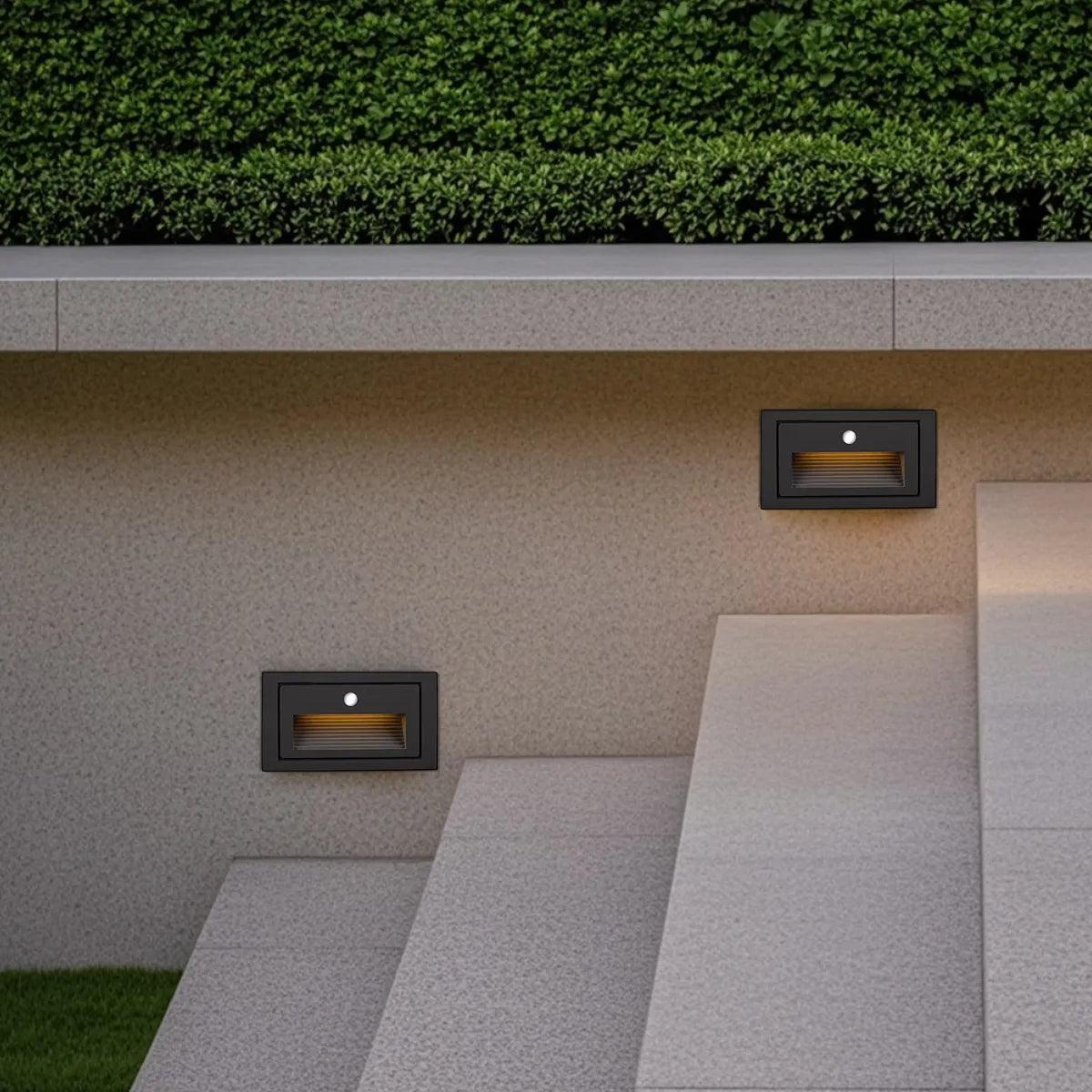 Modern LED Deck Step Light – Black Metal Waterproof Sensor Light for Stairs