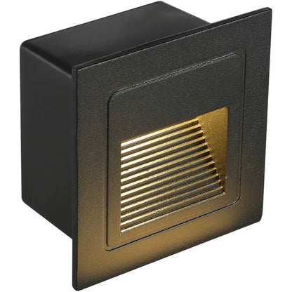 Modern LED Deck Step Light – Black Metal Waterproof Sensor Light for Stairs