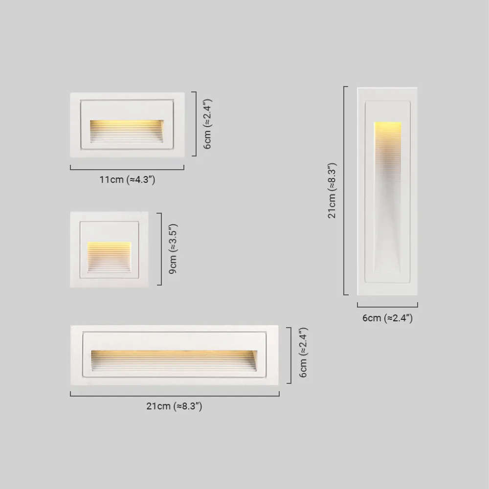 Modern White Deck Step Light Size