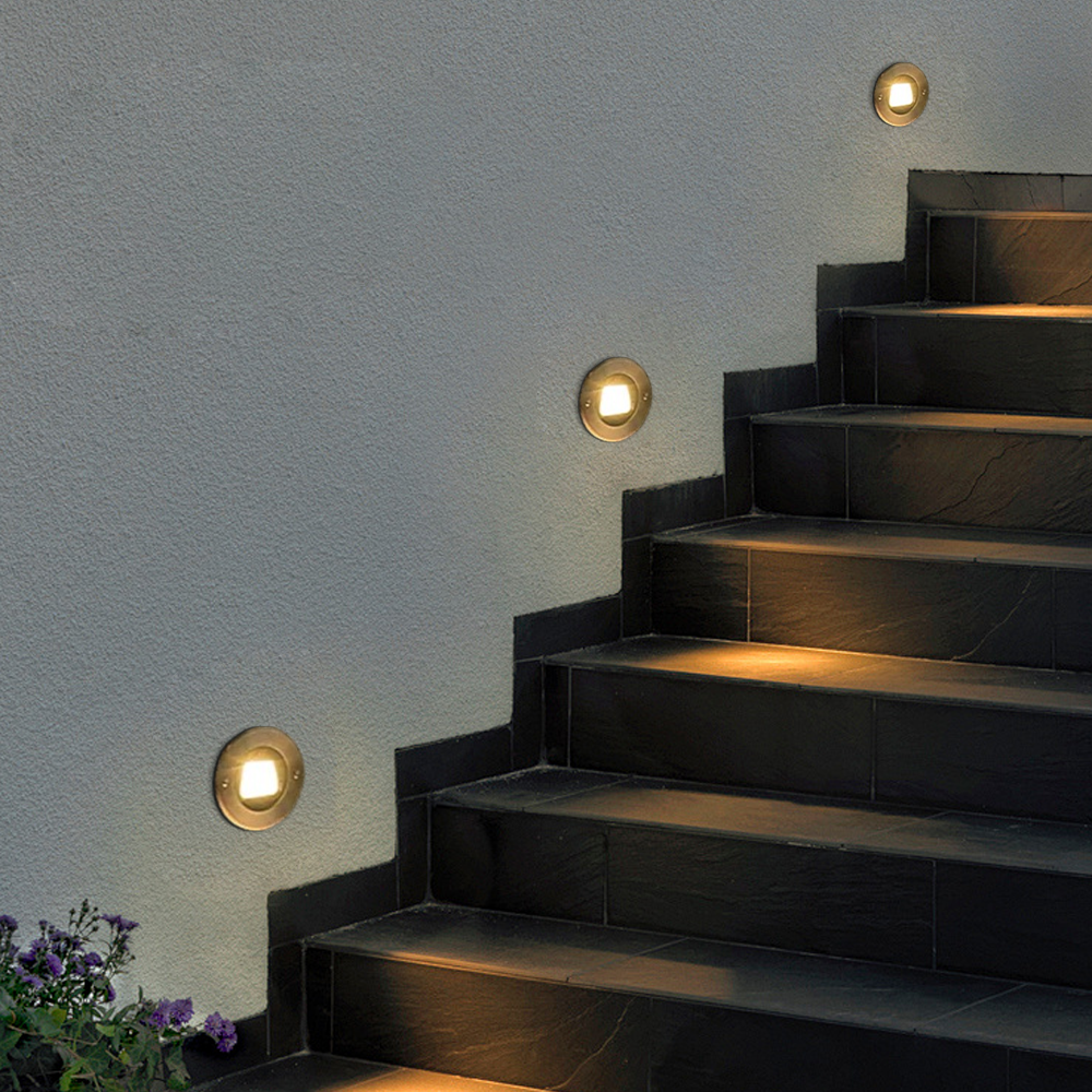 Minimalist Outdoor Deck Lights for stair wall