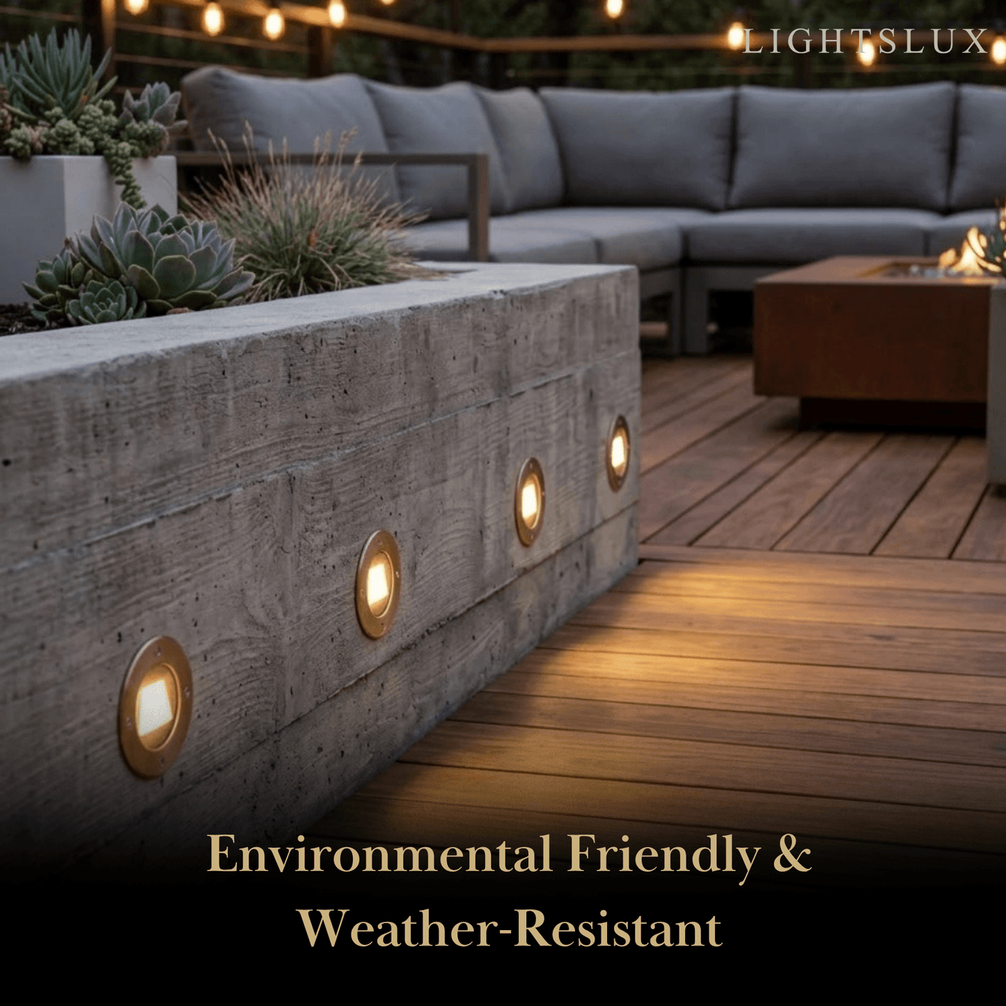 Irondale Minimalist Outdoor Deck Lights - Black