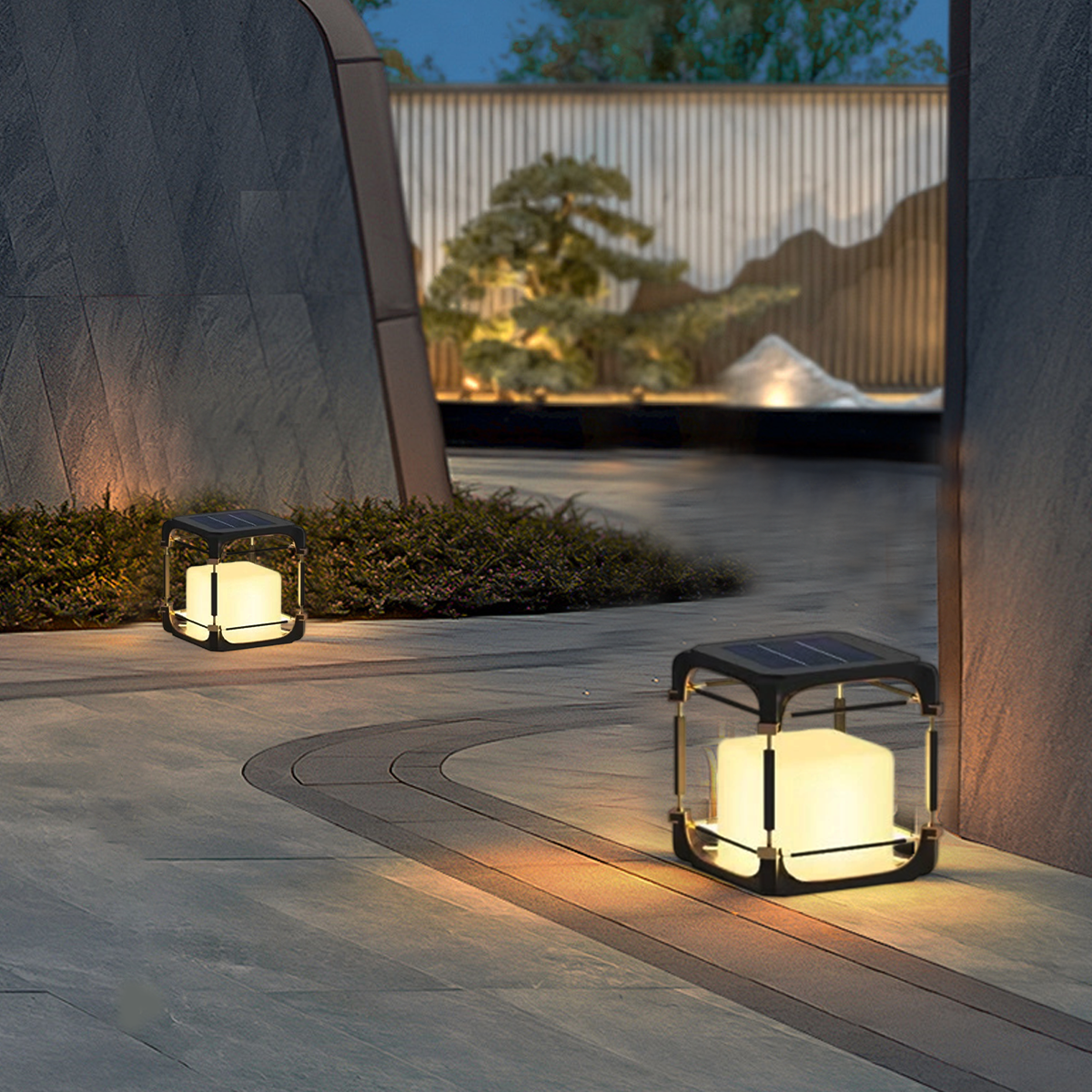 Modern Square Outdoor Floor Lamp