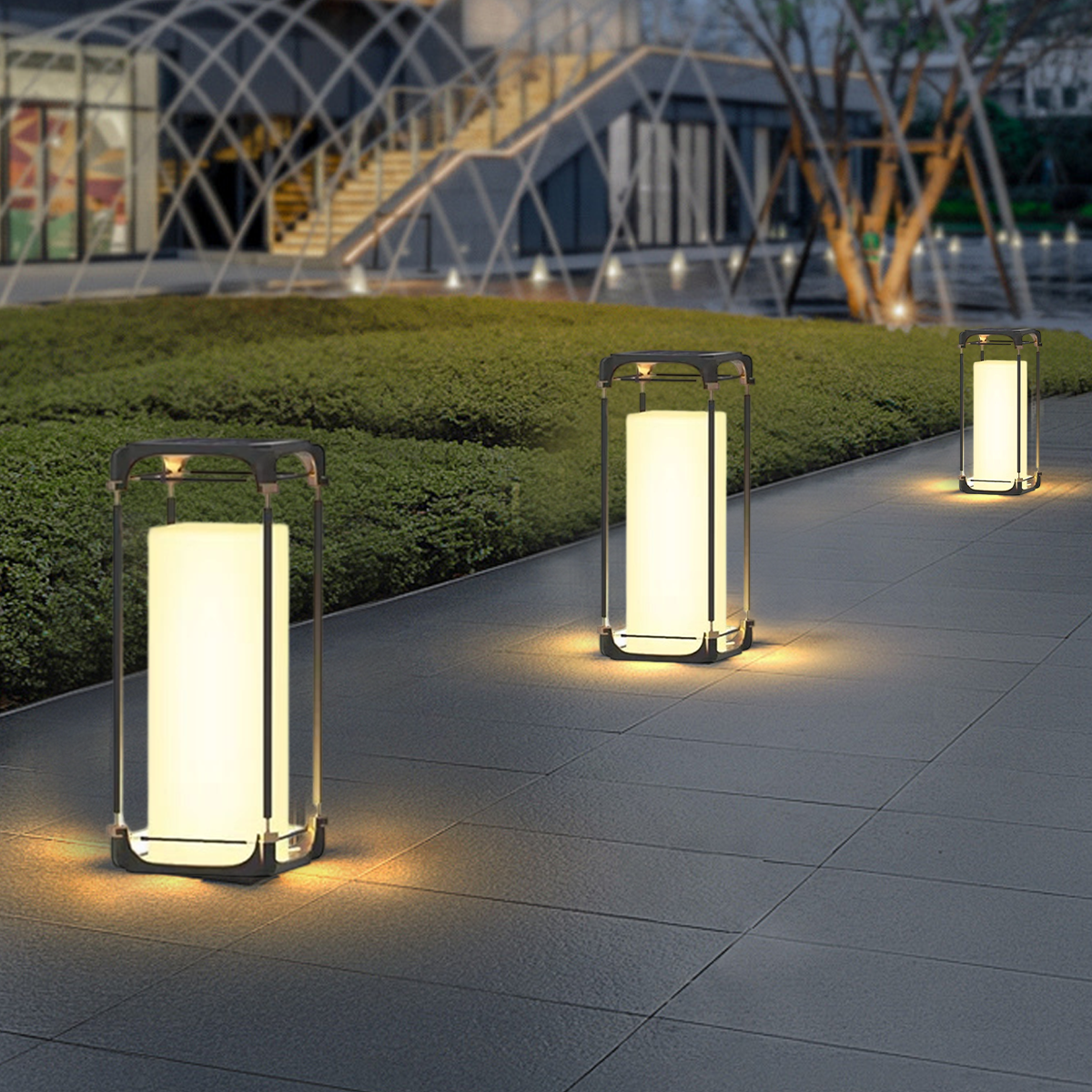Modern Square Outdoor Floor Lamp
