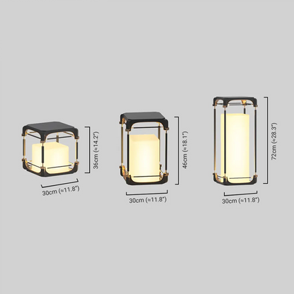 Modern Square Outdoor Floor Lamp Dimension