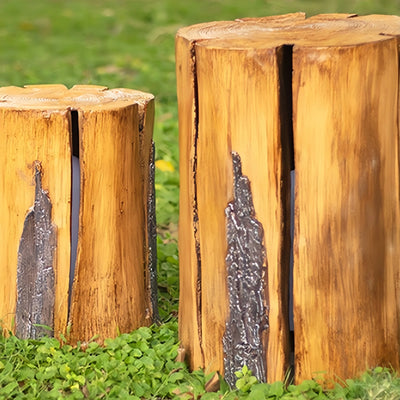 Lámpara de exterior Botanica Art Deco con forma de tocón de árbol – Resina con aspecto de madera natural para patio/jardín