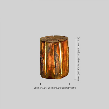 Botanica Art Deco Tree Stump Outdoor Lamp – Natural Wood-Look Resin for Courtyard/Garden