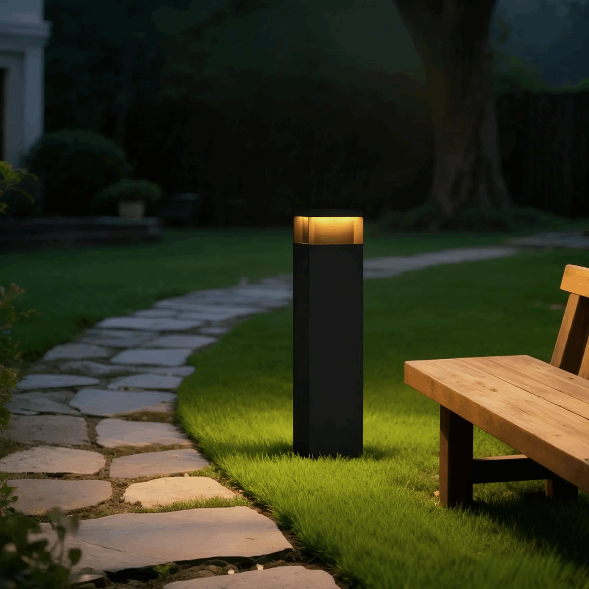 Arcato Modern Black Metal Solar Path Light 