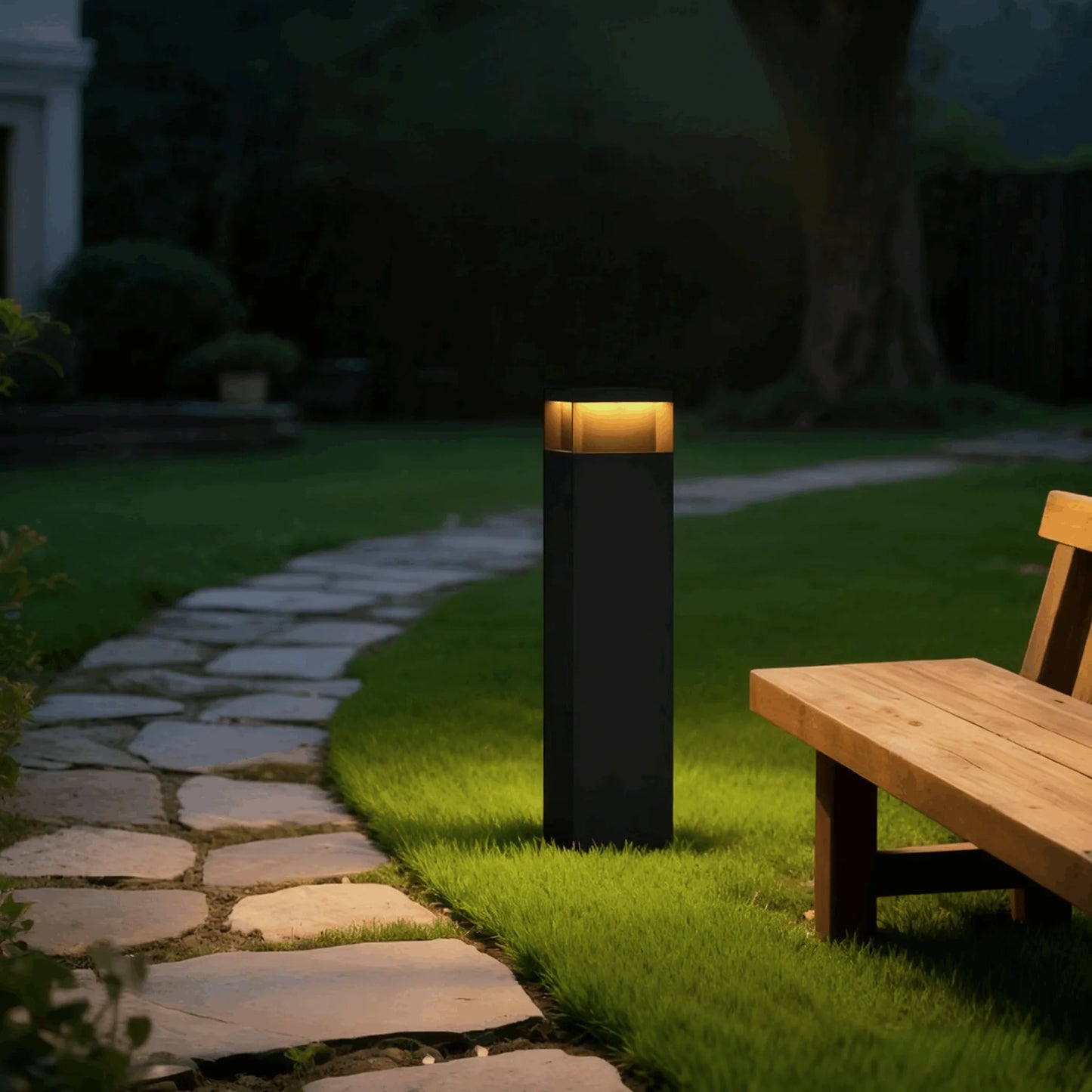 Arcato Modern Black Metal Solar Path Light 
