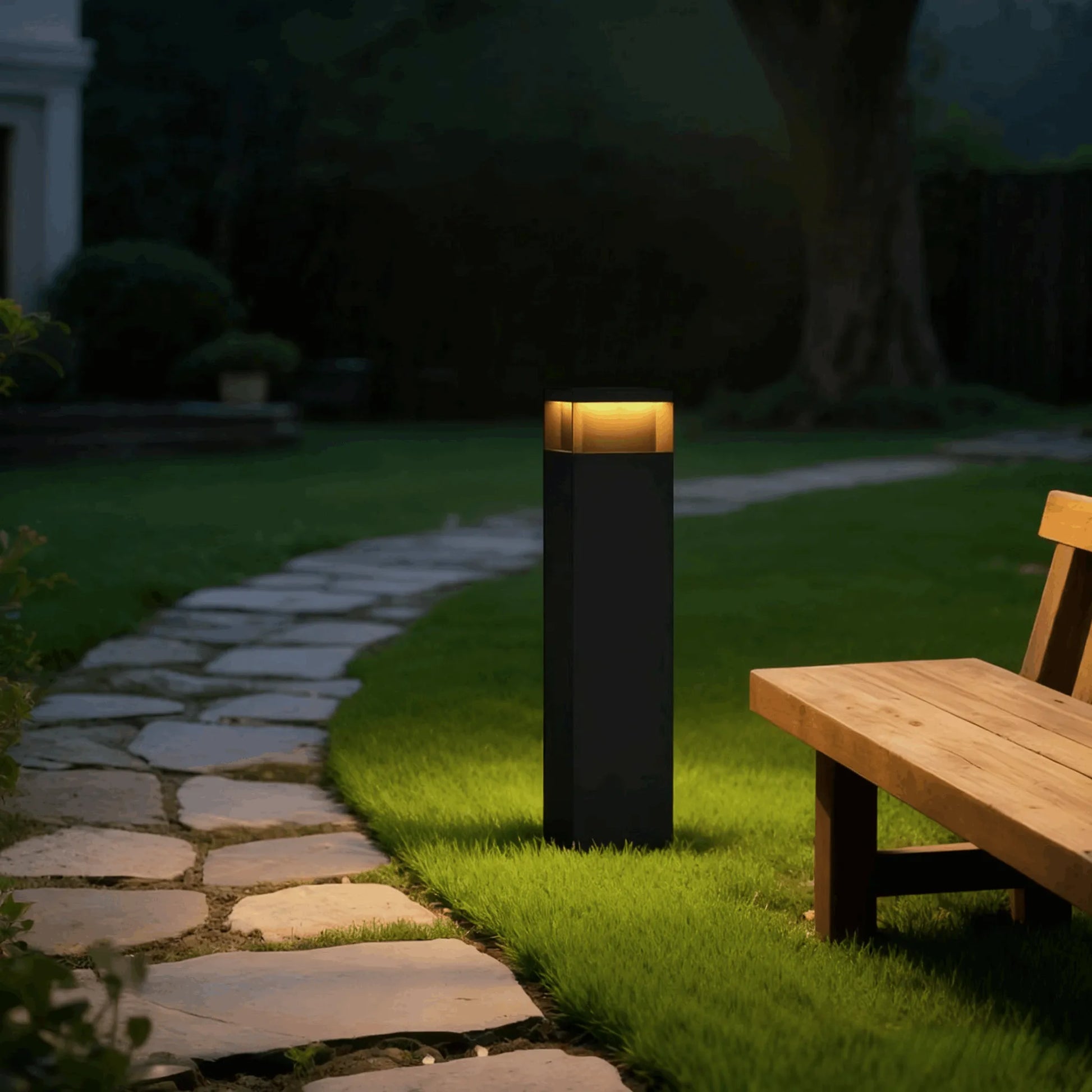 Arcato Modern Black Metal Solar Path Light 