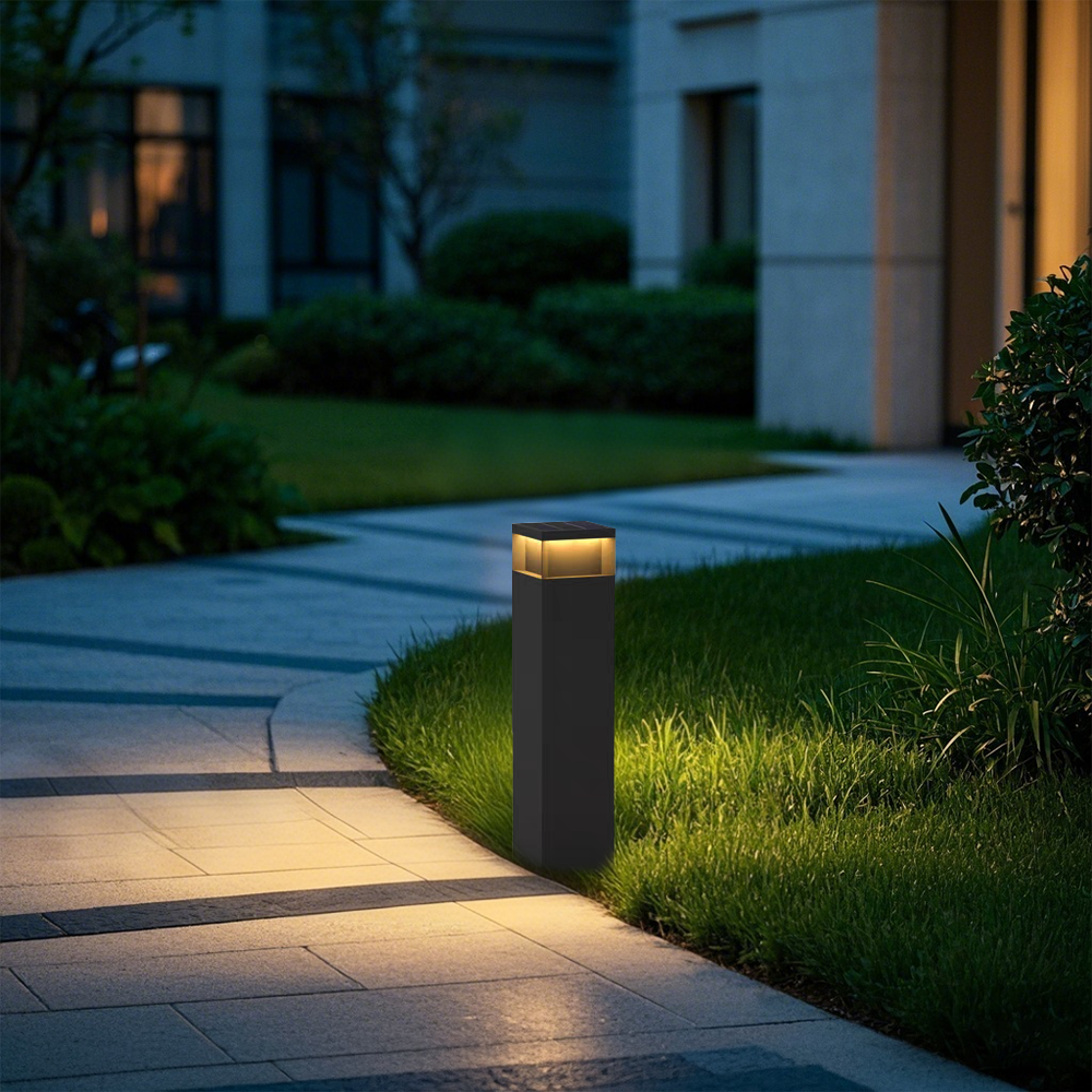 Modern Black Rectangular Solar Path Light for Pathway