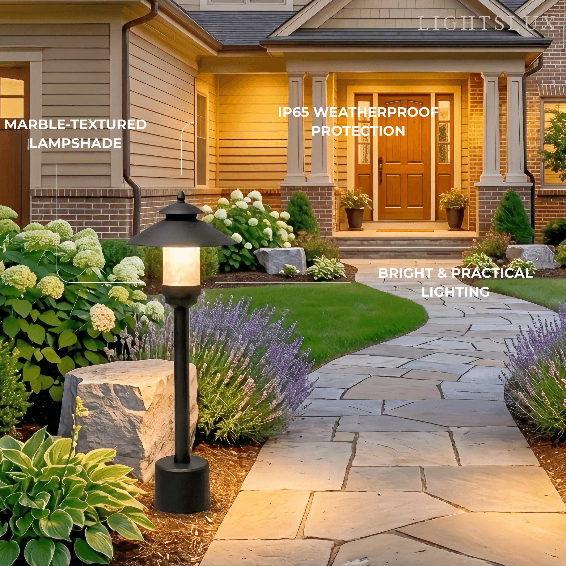Irondale Modern Hooded Outdoor Pathway Light