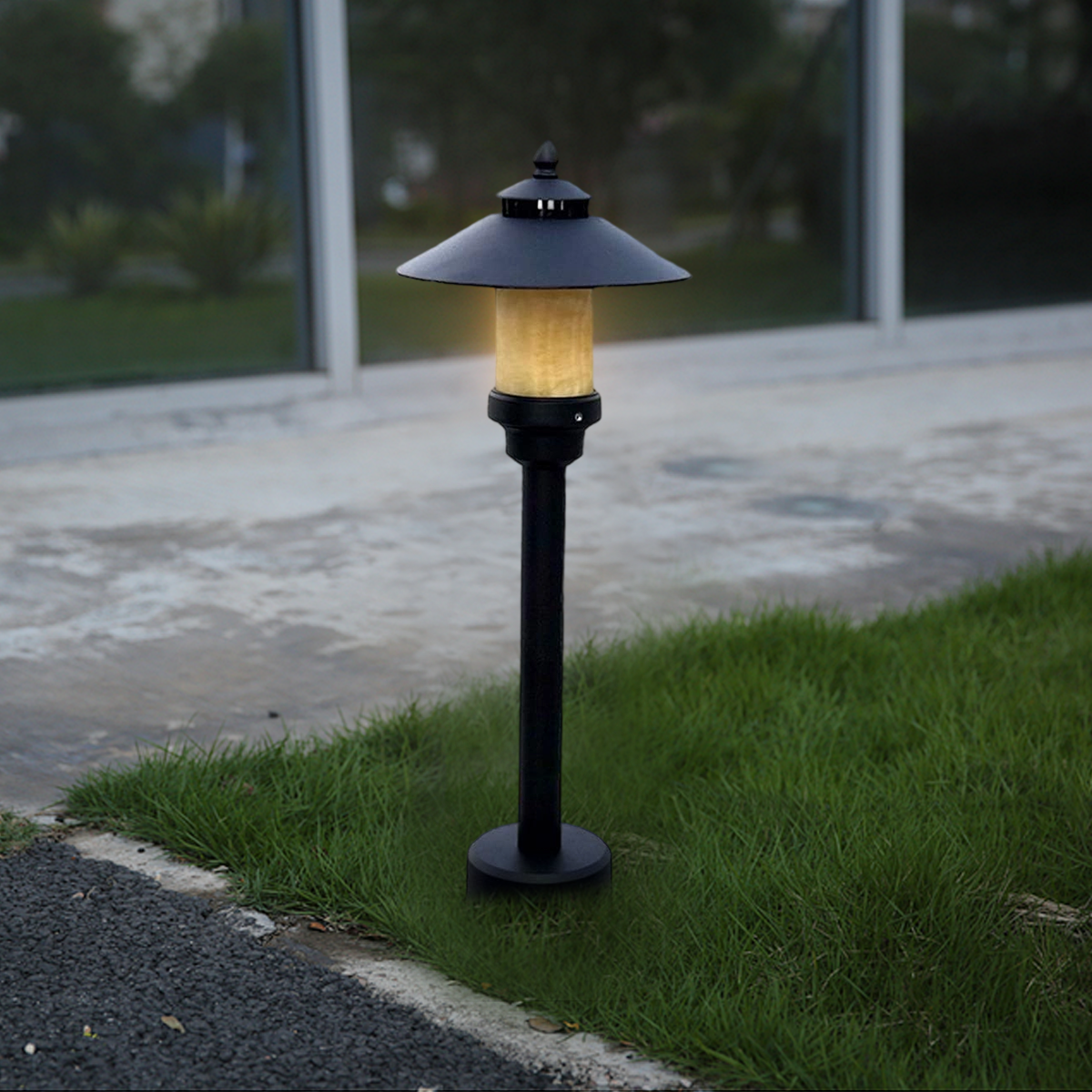 Modern Hooded Outdoor Pathway Light
