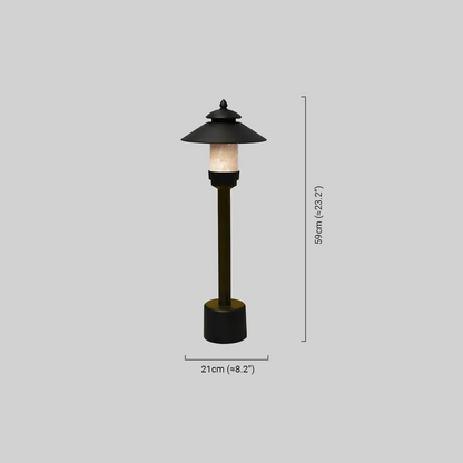 Modern Hooded Outdoor Pathway Light Dimension