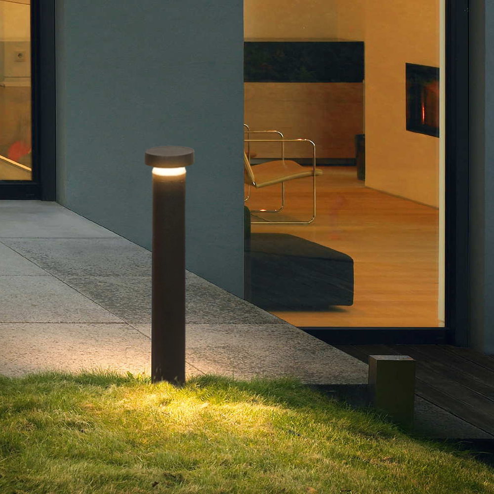 Minimalist Cylindrical Outdoor Pathway Lamp