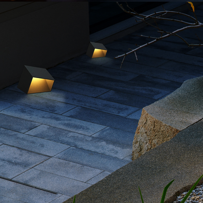 Modern Solar Pathway Lights - Black Irregular Metal & Acrylic Design for Garden