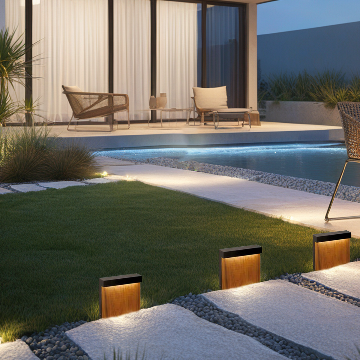 Modern Rectangular Outdoor Pathway Light