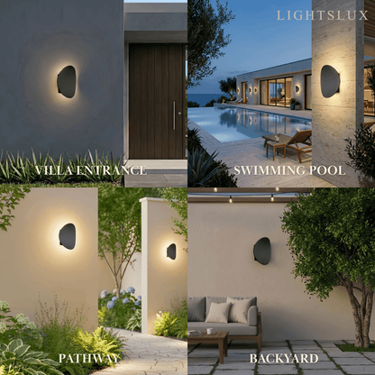 Velora Minimalist Pebble Outdoor Wall Lamp