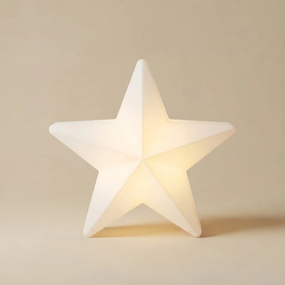 Vivara Modern Outdoor Path Lamp - White Acrylic Star Design Garden/Courtyard