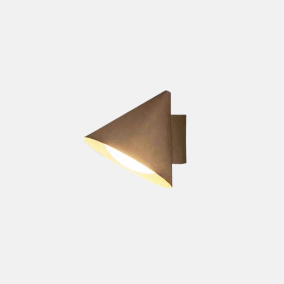 Minimalist Gold Conical Outdoor Wall Lamp Yard A