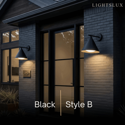 Irondale Minimalist Conical Outdoor Wall Lamp