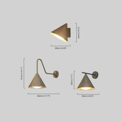 Minimalist Conical Outdoor Wall Lamp with Three Styles