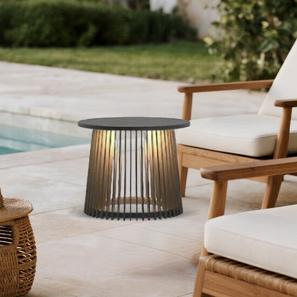 Modern Outdoor Floor Lamp - Black Metal 