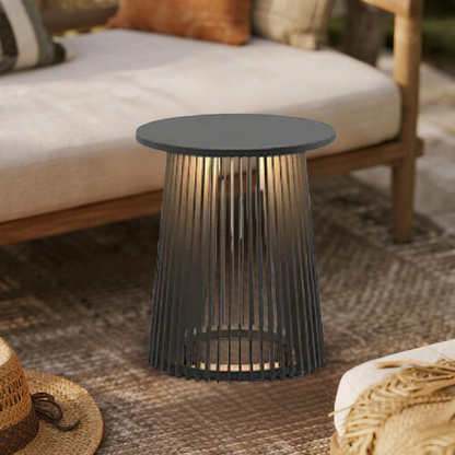 Modern Outdoor Floor Lamp - Black Metal 