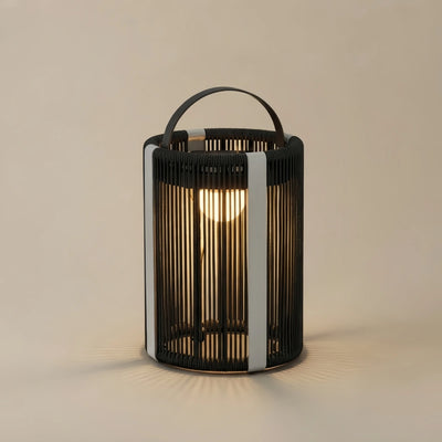 Irondale Vintage Outdoor Floor Lamp - Black Metal Cylindrical Design for Garden & Patio