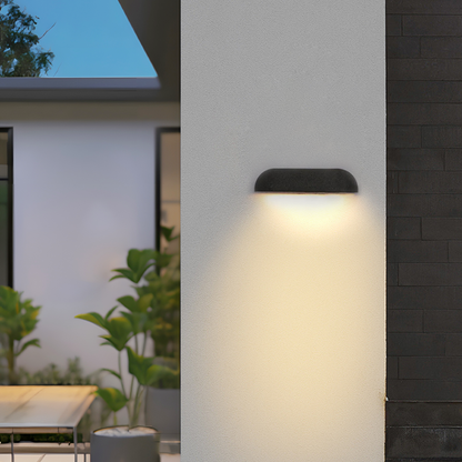 Modern Arched Outdoor Wall Lamp Black