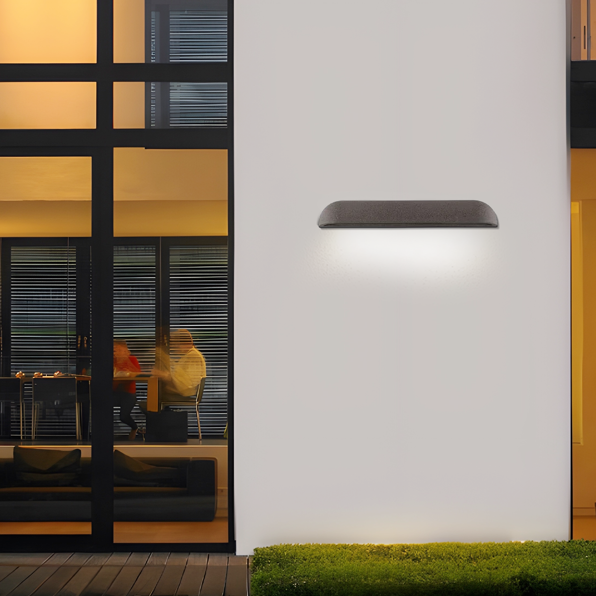 Modern Arched Outdoor Wall Lamp Black