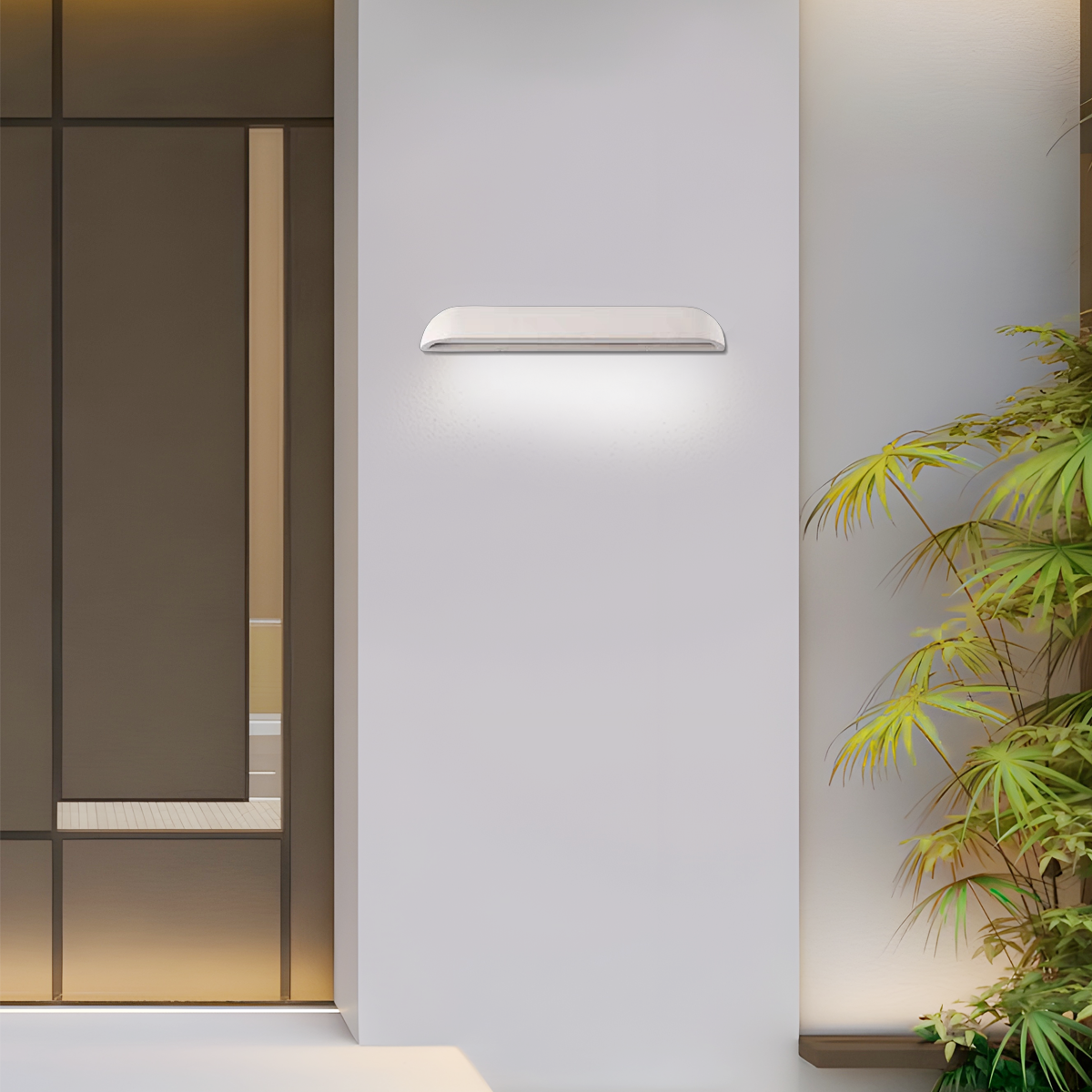 Modern Arched Outdoor Wall Lamp White