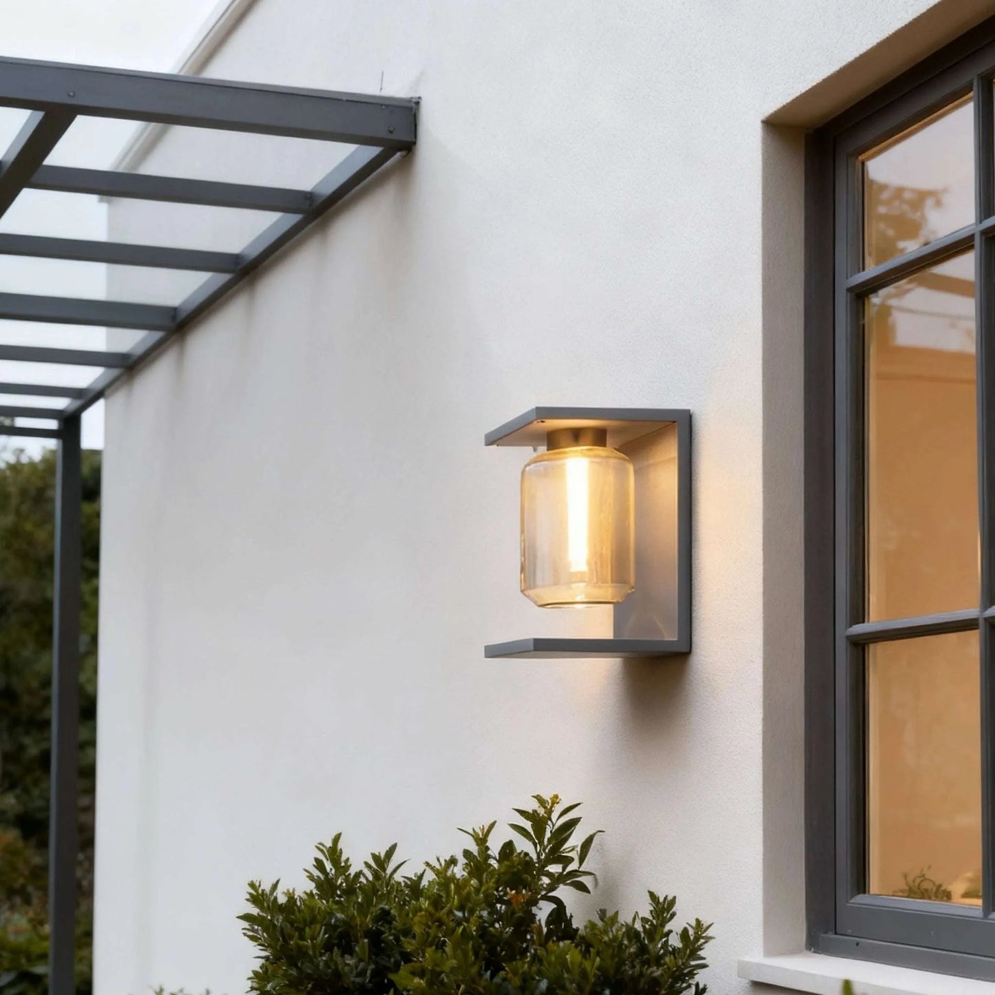 LED Wall Lamp – Black Outdoor Light for Patio