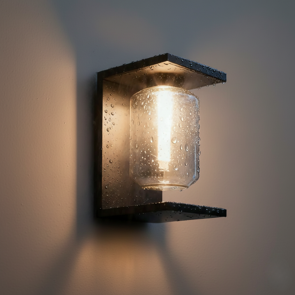 Solar LED Wall Lamp – Black Outdoor Light for Patio