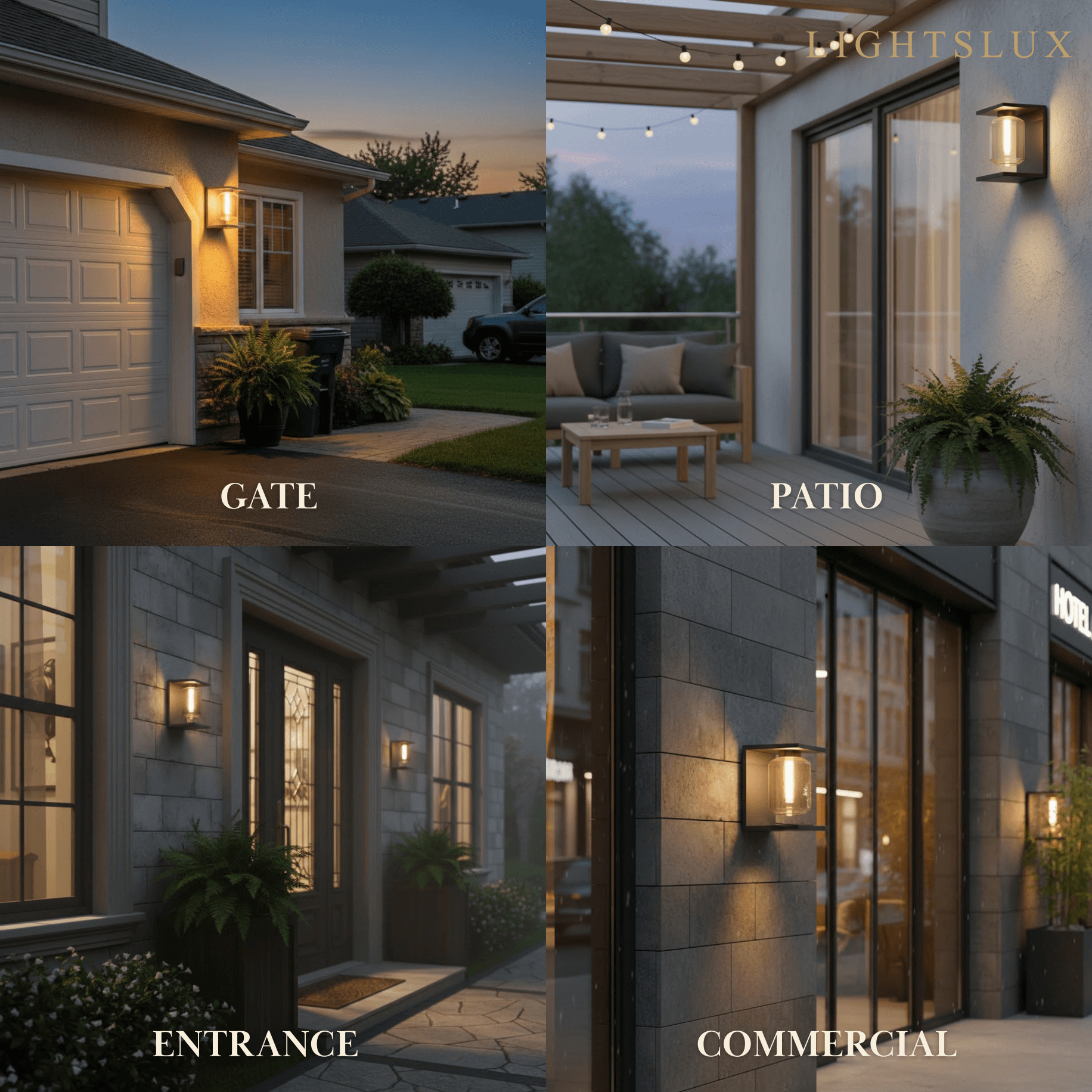 Irondale Industrial Solar LED Wall Lamp – Black Outdoor Light for Patio