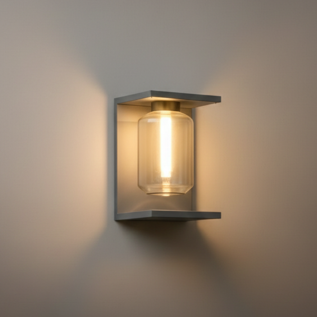 Solar LED Wall Lamp – Black Outdoor Light for Patio