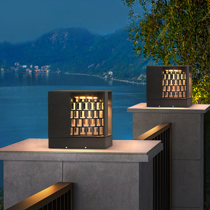 Art Deco Pathway Lights - Black Square Design for Garden