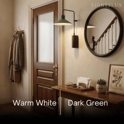 Irondale Industrial Metal Outdoor Wall Lamp - Dark Coffee Wide Cone