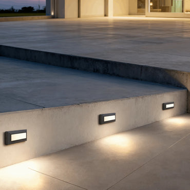  Minimalist Black LED Deck Step Light