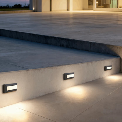  Minimalist Black LED Deck Step Light