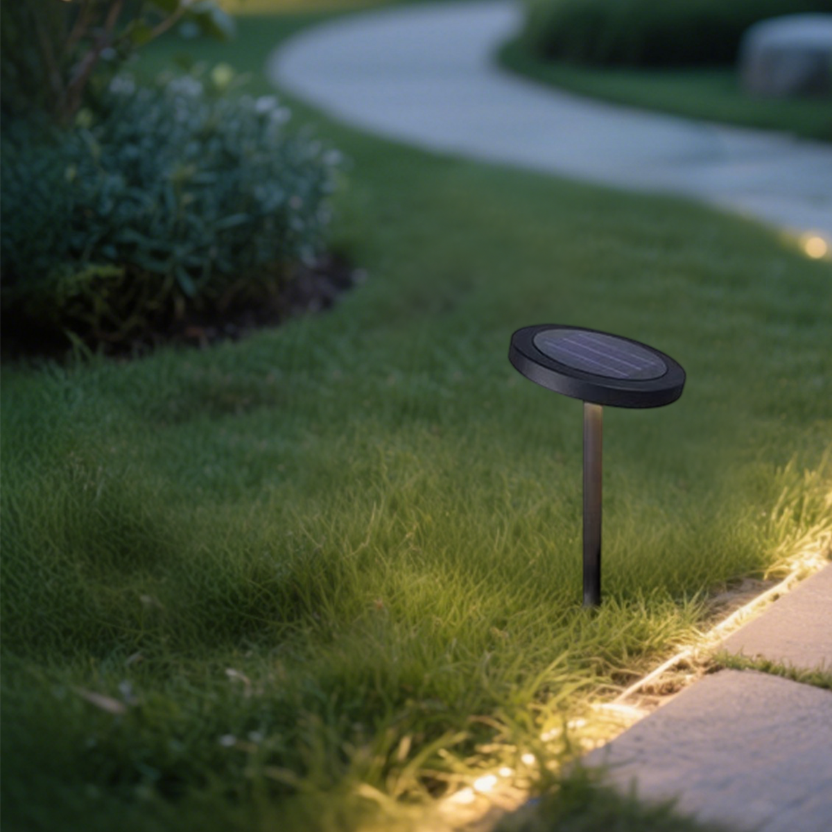 Irondale Minimalist Solar Pathway Light – Black Metal & Acrylic for Garden