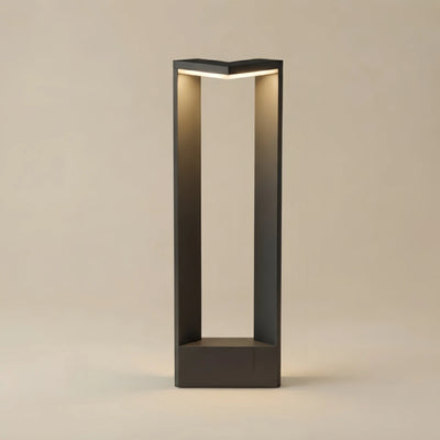 Irondale Minimalist Right-Angle Outdoor Pathway Light - Black Metal for Yard